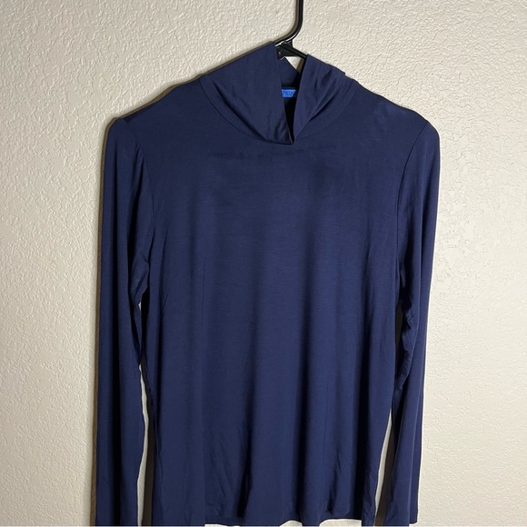 J McLaughlin Nora Dark Blue/Navy Long Sleeve Turtleneck Top Size Medium - Picture 2 of 12